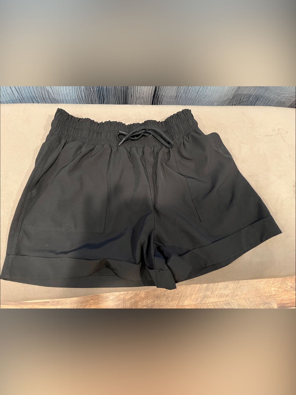 MTA Sport Black Women's Elastic Drawstring Athletic Shorts